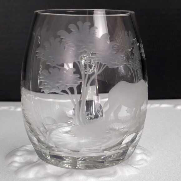 Rowland Ward Queen Lace Rhino Rhinoceros Wildlife Engraved Glass Mug Germany - Picture 3 of 14